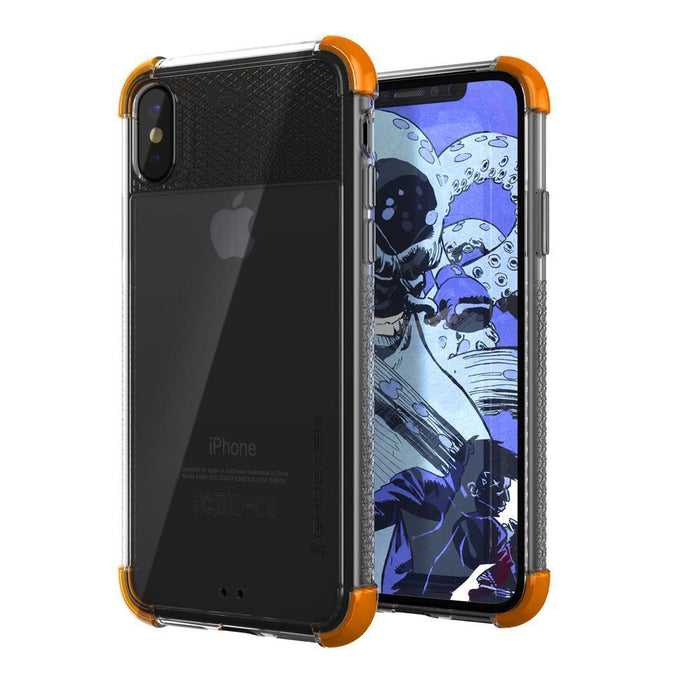 iPhone X Crystal Clear Case, Ghostek Covert2 Soft Skin Cover with Silicone Gel Corners | Enhanced State of the Art Fabrication | Face ID Compatible & Supports Wireless Charging | Orange (Color in image: Orange)