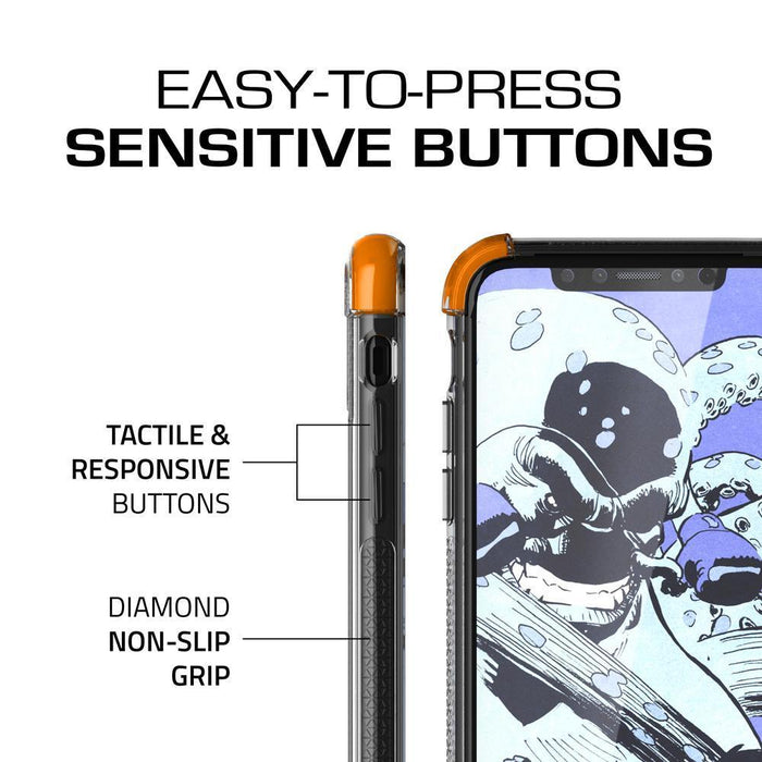 iPhone X Crystal Clear Case, Ghostek Covert2 Soft Skin Cover with Silicone Gel Corners | Enhanced State of the Art Fabrication | Face ID Compatible & Supports Wireless Charging | Orange (Color in image: Teal)