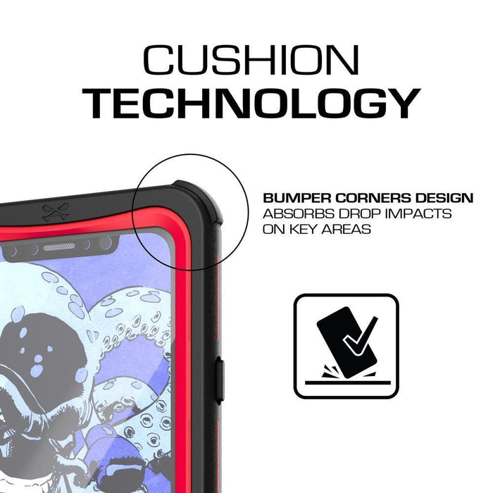 Apple iPhone X Waterproof Case, Ghostek Nautical Underwater Full Sealed Cover | Military Grade Standard Drop Tested Certified + Built-In Screen Protector | Red (Color in image: Teal)