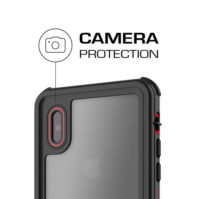 Apple iPhone X Waterproof Case, Ghostek Nautical Underwater Full Sealed Cover | Military Grade Standard Drop Tested Certified + Built-In Screen Protector | Red 