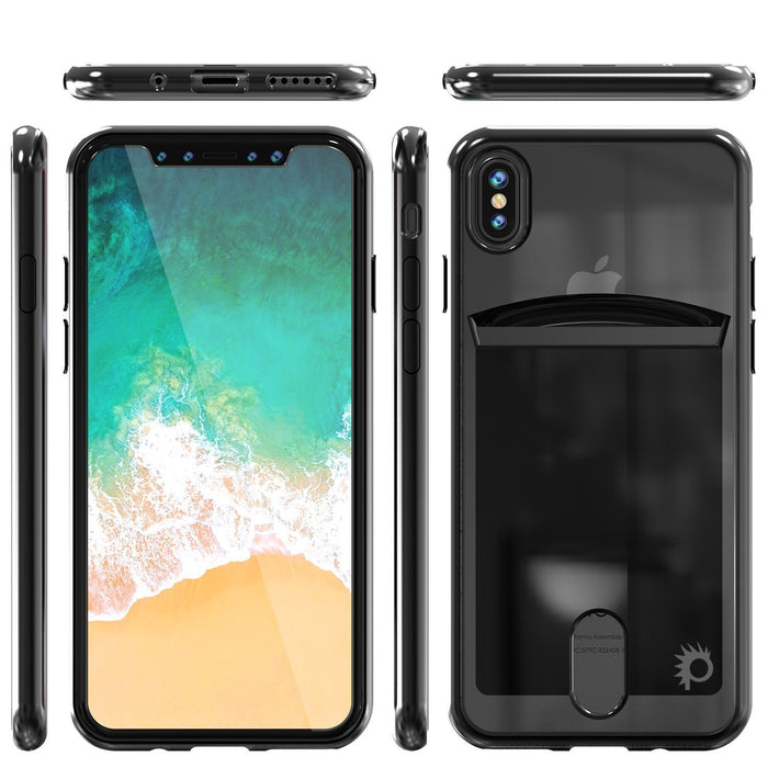 iPhone X Case, PUNKcase [LUCID Series] Slim Fit Protective Dual Layer Armor Cover W/ Scratch Resistant PUNKSHIELD Screen Protector [Black] 
