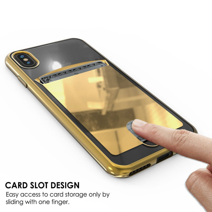 iPhone X Case, PUNKcase [LUCID Series] Slim Fit Protective Dual Layer Armor Cover W/ Scratch Resistant PUNKSHIELD Screen Protector [GOLD] (Color in image: Silver)