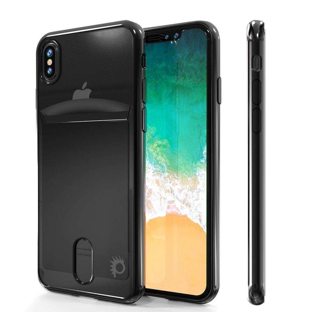 iPhone X Case, PUNKcase [LUCID Series] Slim Fit Protective Dual Layer Armor Cover W/ Scratch Resistant PUNKSHIELD Screen Protector [Black] (Color in image: Black)