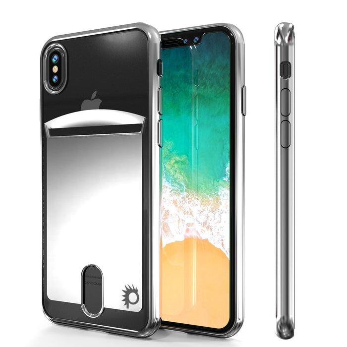 iPhone X Case, PUNKcase [LUCID Series] Slim Fit Protective Dual Layer Armor Cover W/ Scratch Resistant PUNKSHIELD Screen Protector [SILVER] (Color in image: Silver)