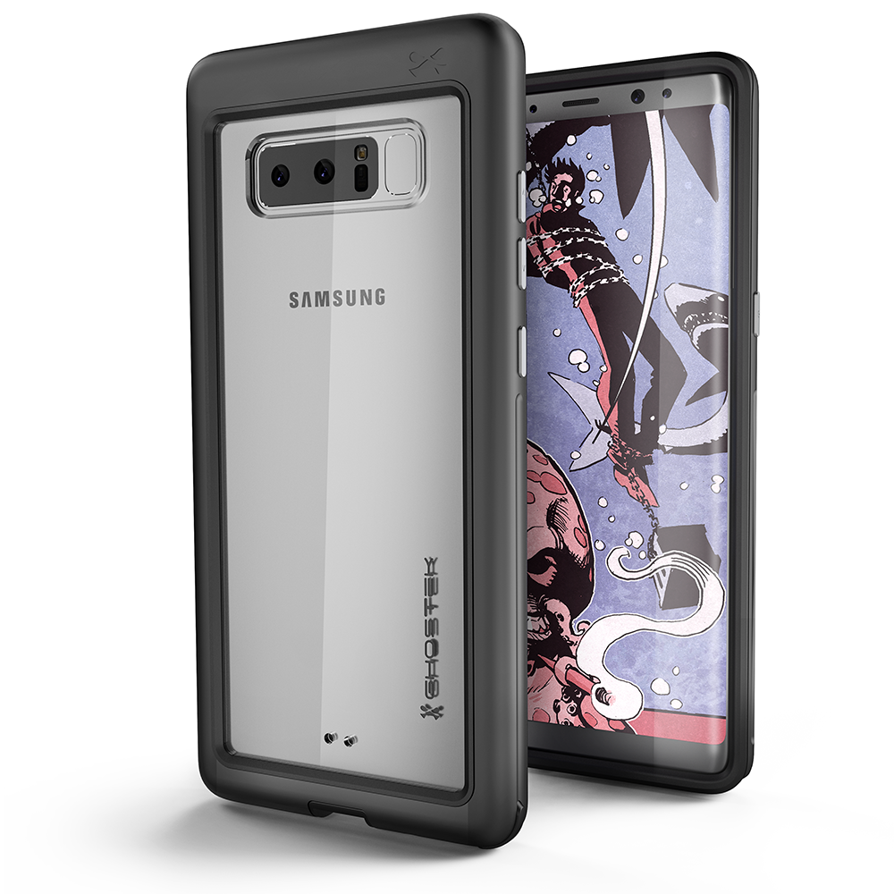 Galaxy Note 8, Ghostek Atomic Slim Galaxy Note 8 Case Shockproof Impact Hybrid Modern Design  | Black (Color in image: Silver)