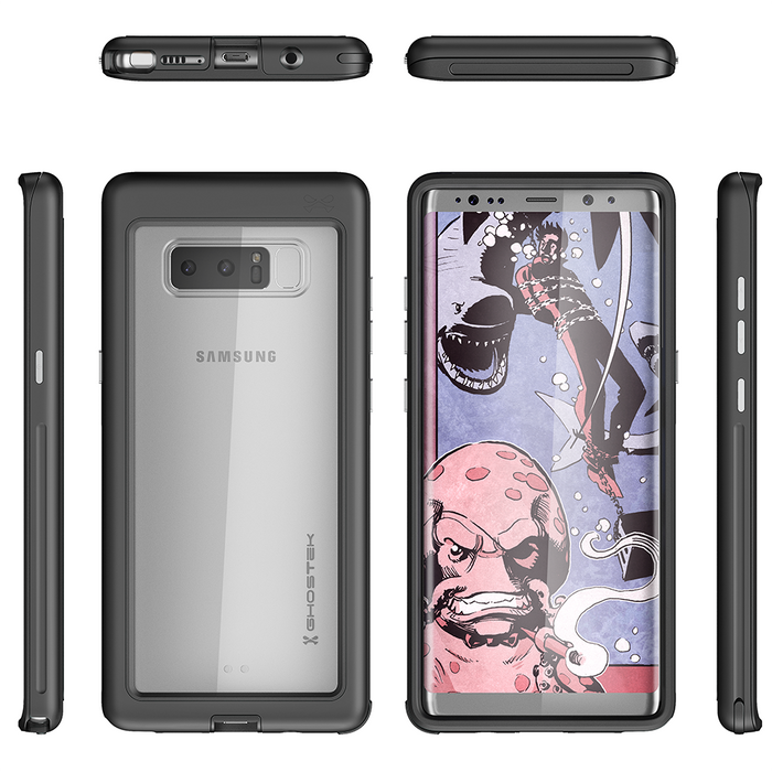 Galaxy Note 8, Ghostek Atomic Slim Galaxy Note 8 Case Shockproof Impact Hybrid Modern Design  | Black (Color in image: Gold)