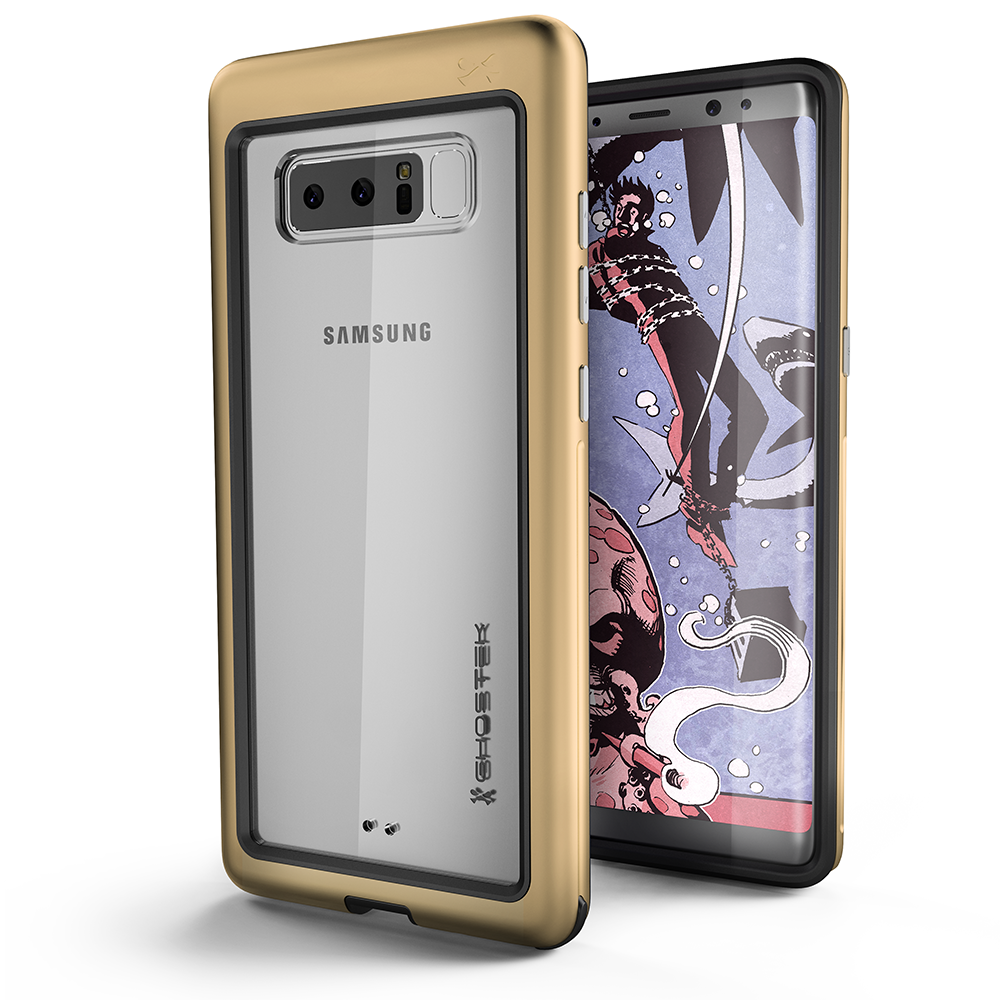 Galaxy Note 8, Ghostek Atomic Slim Galaxy Note 8 Case Shockproof Impact Hybrid Modern Design  | Gold (Color in image: Gold)