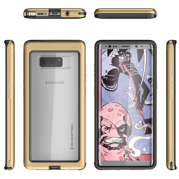 Galaxy Note 8, Ghostek Atomic Slim Galaxy Note 8 Case Shockproof Impact Hybrid Modern Design  | Gold (Color in image: Silver)