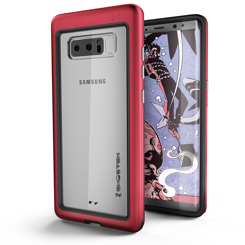 Galaxy Note 8, Ghostek Atomic Slim Galaxy Note 8 Case Shockproof Impact Hybrid Modern Design  | Red (Color in image: Red)