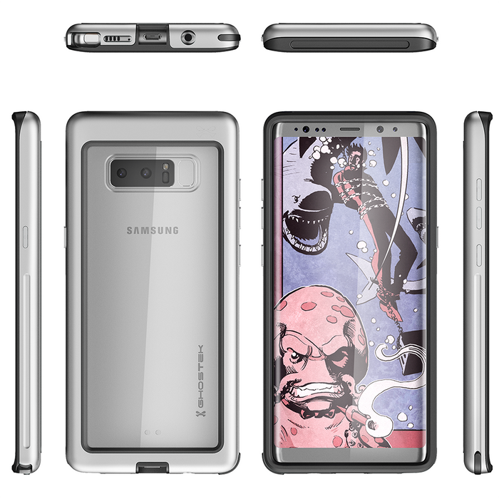 Galaxy Note 8, Ghostek Atomic Slim Galaxy Note 8 Case Shockproof Impact Hybrid Modern Design  | Silver (Color in image: Gold)