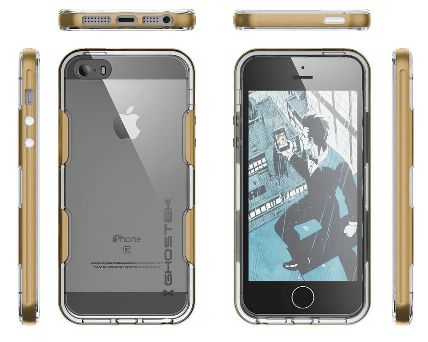 iPhone SE/5S/5 Case Ghostek® Cloak Gold Slim | Tempered Glass | Lifetime Warranty Exchange (Color in image: pink)