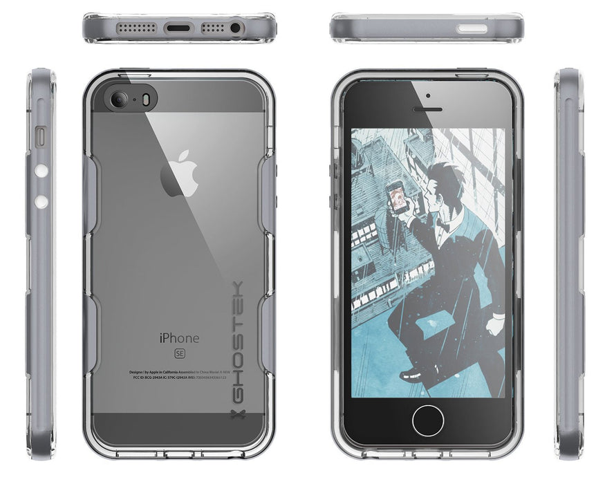 iPhone SE/5S/5 Case Ghostek® Cloak Silver Slim | Tempered Glass | Lifetime Warranty Exchange (Color in image: red)