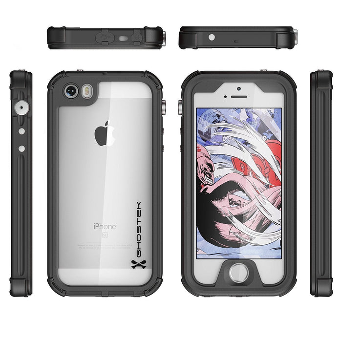 iPhone 8 Waterproof Case, Ghostek® Atomic 3.0 Black Series | Underwater | Touch-ID (Color in image: Pink)