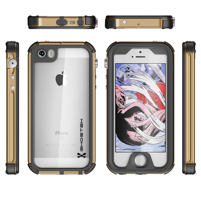 iPhone 8 Waterproof Case, Ghostek® Atomic 3.0 Gold Series (Color in image: Pink)
