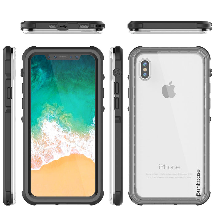 iPhone X Case, PUNKCase [CRYSTAL SERIES] Cover W/ Attached Screen Protector [BLACK] (Color in image: Pink)