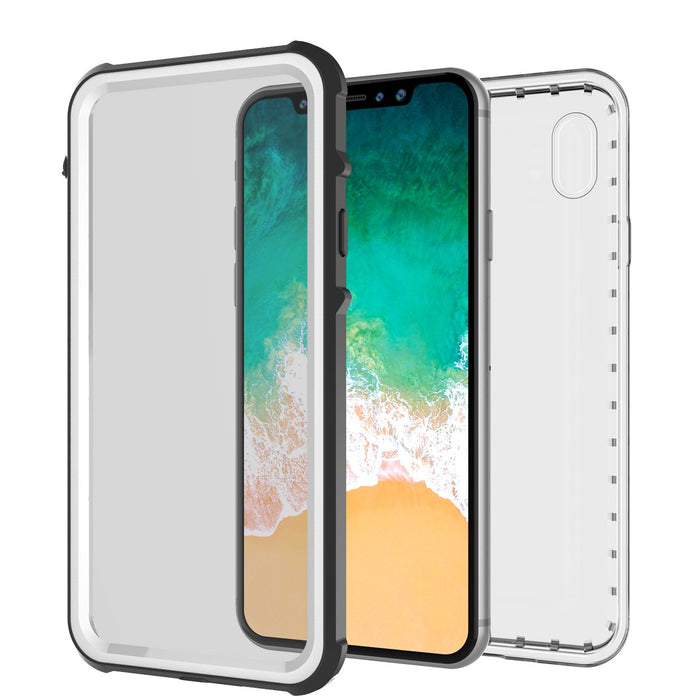iPhone X Case, PUNKCase [CRYSTAL SERIES] Cover W/ Attached Screen Protector [WHITE] (Color in image: Teal)