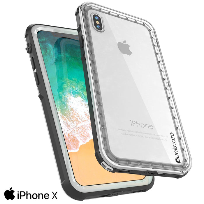 iPhone X Case, PUNKCase [CRYSTAL SERIES] Cover W/ Attached Screen Protector [WHITE] (Color in image: Purple)