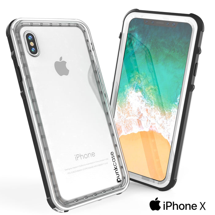 iPhone X Case, PUNKCase [CRYSTAL SERIES] Cover W/ Attached Screen Protector [WHITE] (Color in image: Pink)