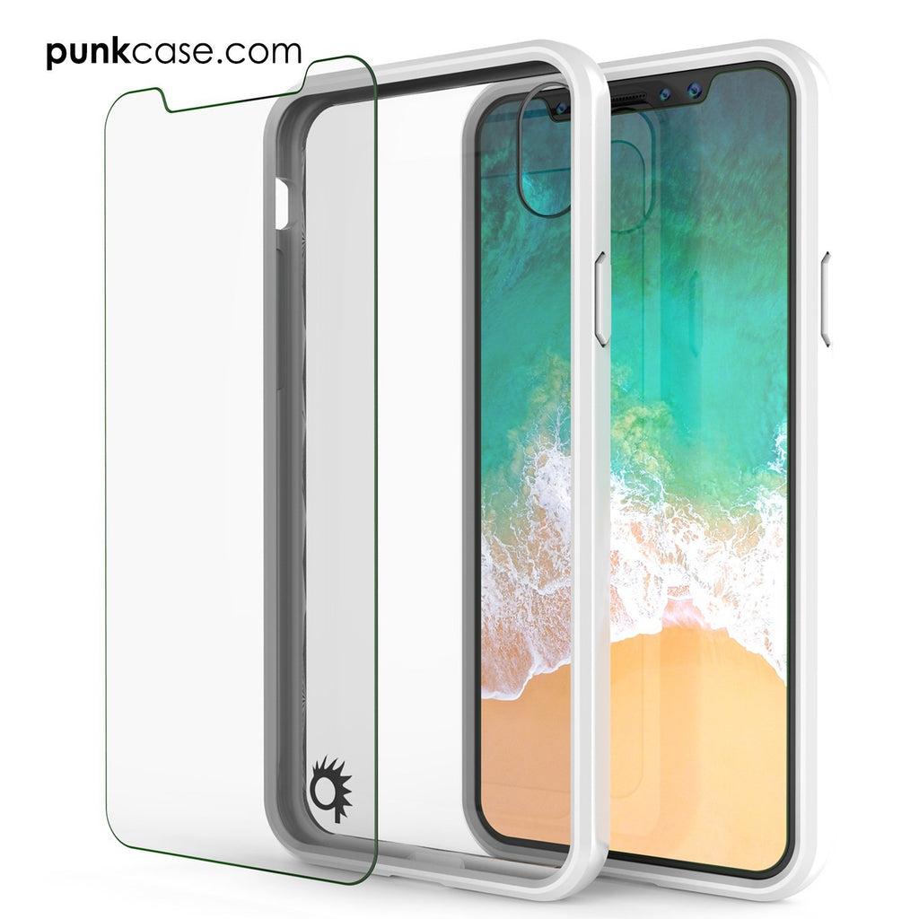 iPhone X Case, PUNKcase [LUCID 2.0 Series] [Slim Fit] Armor Cover W/Integrated Anti-Shock System & Tempered Glass PUNKSHIELD Screen Protector [White] (Color in image: Crystal Pink)
