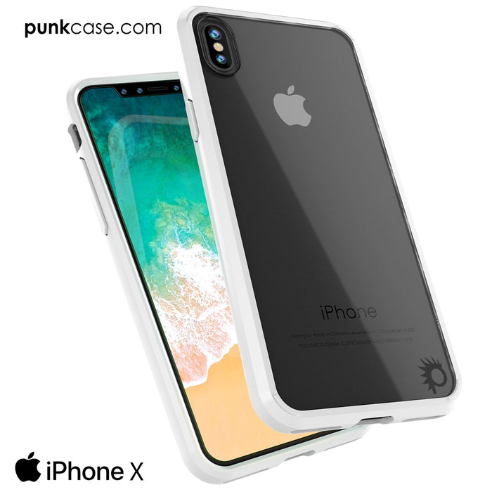 iPhone X Case, PUNKcase [LUCID 2.0 Series] [Slim Fit] Armor Cover W/Integrated Anti-Shock System & Tempered Glass PUNKSHIELD Screen Protector [White] (Color in image: Teal)