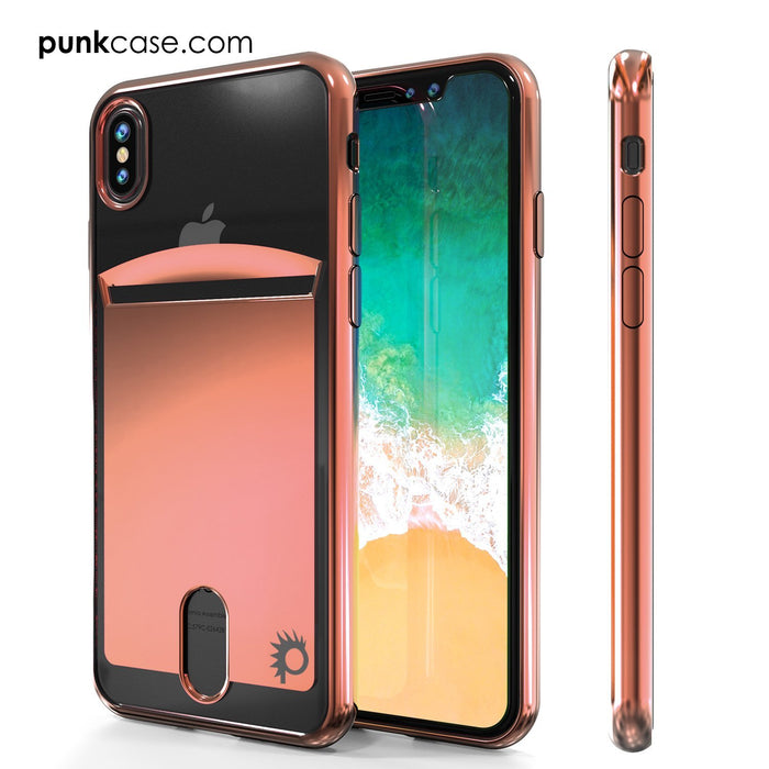iPhone X Case, PUNKcase [LUCID Series] Slim Fit Protective Dual Layer Armor Cover W/ Scratch Resistant PUNKSHIELD Screen Protector [Rose Pink] (Color in image: Silver)