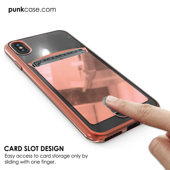 iPhone X Case, PUNKcase [LUCID Series] Slim Fit Protective Dual Layer Armor Cover W/ Scratch Resistant PUNKSHIELD Screen Protector [Rose Pink] (Color in image: Black)