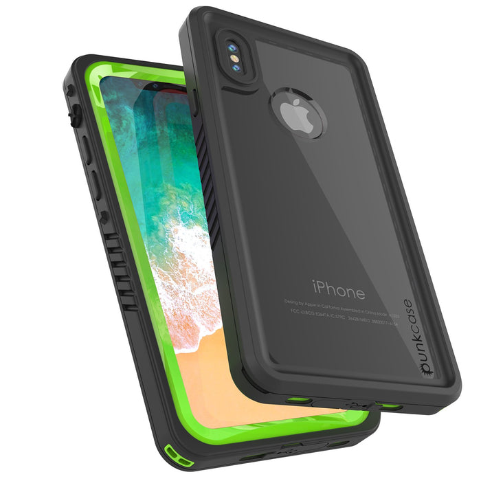 iPhone X Case, Punkcase [Extreme Series] [Slim Fit] [IP68 Certified] [Shockproof] [Snowproof] [Dirproof] Armor Cover W/ Built In Screen Protector for Apple iPhone 10 [LIGHT GREEN] (Color in image: Purple)