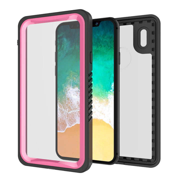iPhone X Case, Punkcase [Extreme Series] [Slim Fit] [IP68 Certified] [Shockproof] [Snowproof] [Dirproof] Armor Cover W/ Built In Screen Protector for Apple iPhone 10 [PINK] (Color in image: Light Green)