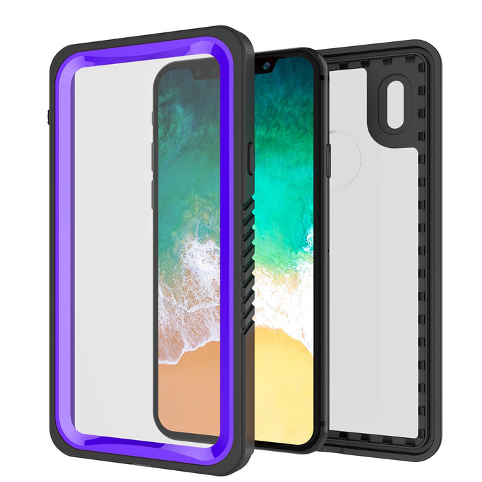 iPhone X Case, Punkcase [Extreme Series] [Slim Fit] [IP68 Certified] [Shockproof] [Snowproof] [Dirproof] Armor Cover W/ Built In Screen Protector for Apple iPhone 10 [PURPLE] (Color in image: Light Green)