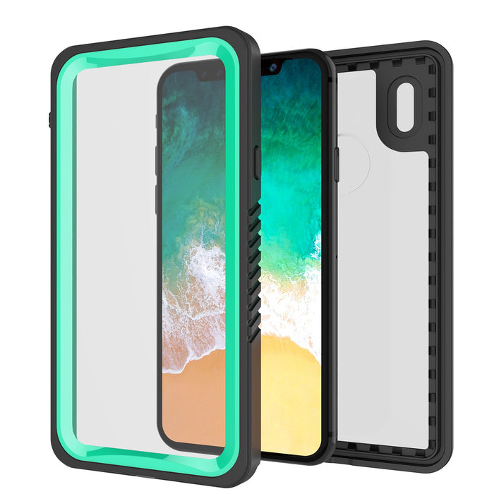iPhone X Case, Punkcase [Extreme Series] [Slim Fit] [IP68 Certified] [Shockproof] [Snowproof] [Dirproof] Armor Cover W/ Built In Screen Protector for Apple iPhone 10 [Teal] (Color in image: Light Blue)