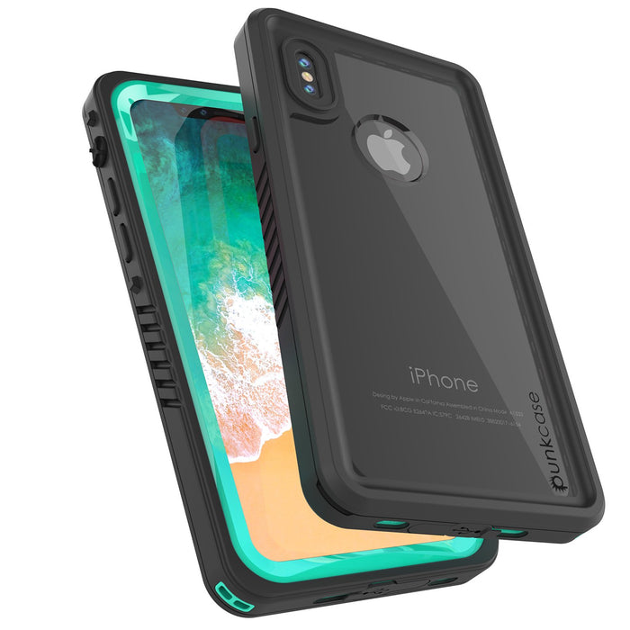 iPhone X Case, Punkcase [Extreme Series] [Slim Fit] [IP68 Certified] [Shockproof] [Snowproof] [Dirproof] Armor Cover W/ Built In Screen Protector for Apple iPhone 10 [Teal] (Color in image: Purple)