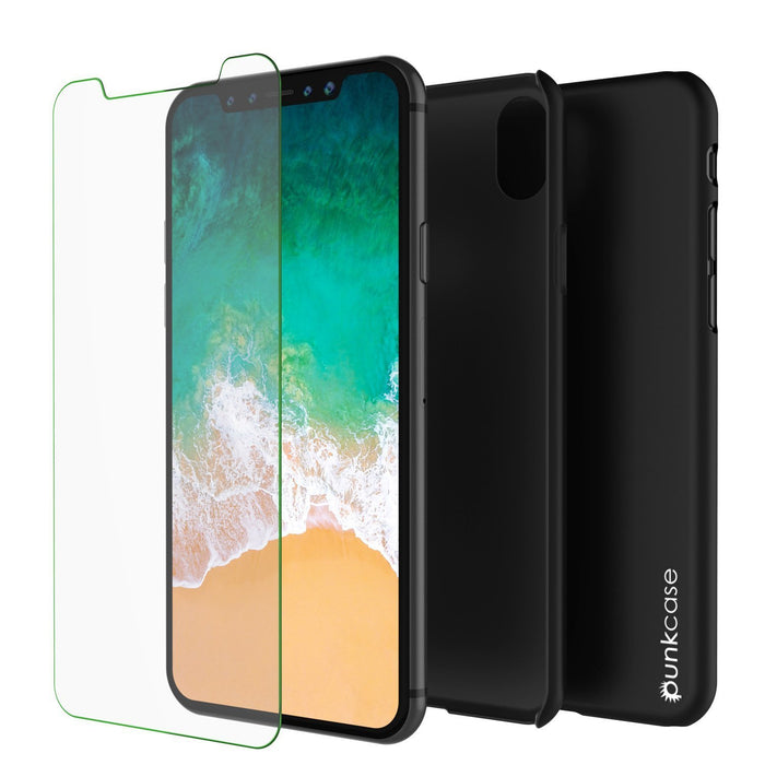 iPhone X Case, Punkcase [Solid Series] Ultra Thin Cover [shockproof] [dirtproof] for Apple iPhone 10 [Black] (Color in image: Jet Black)