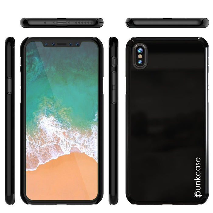 iPhone X Case, Punkcase [Solid Series] Ultra Thin Cover [shockproof] [dirtproof] for Apple iPhone 10 [Jet black] 