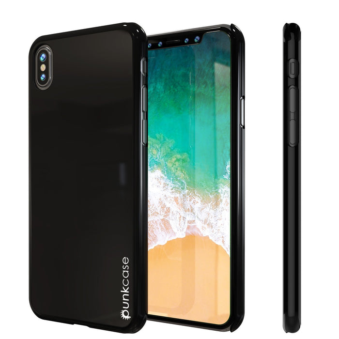 iPhone X Case, Punkcase [Solid Series] Ultra Thin Cover [shockproof] [dirtproof] for Apple iPhone 10 [Jet black] (Color in image: Jet Black)