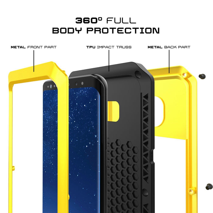 Galaxy Note 8  Case, PUNKcase Metallic Neon Shockproof  Slim Metal Armor Case (Color in image: silver)