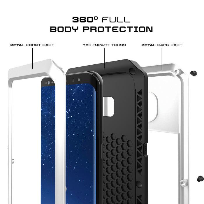 360° FULL BODY PROTECTION METAL FRONT PART TPU IMPACT TRUSS METAL BACK PART (Color in image: silver)