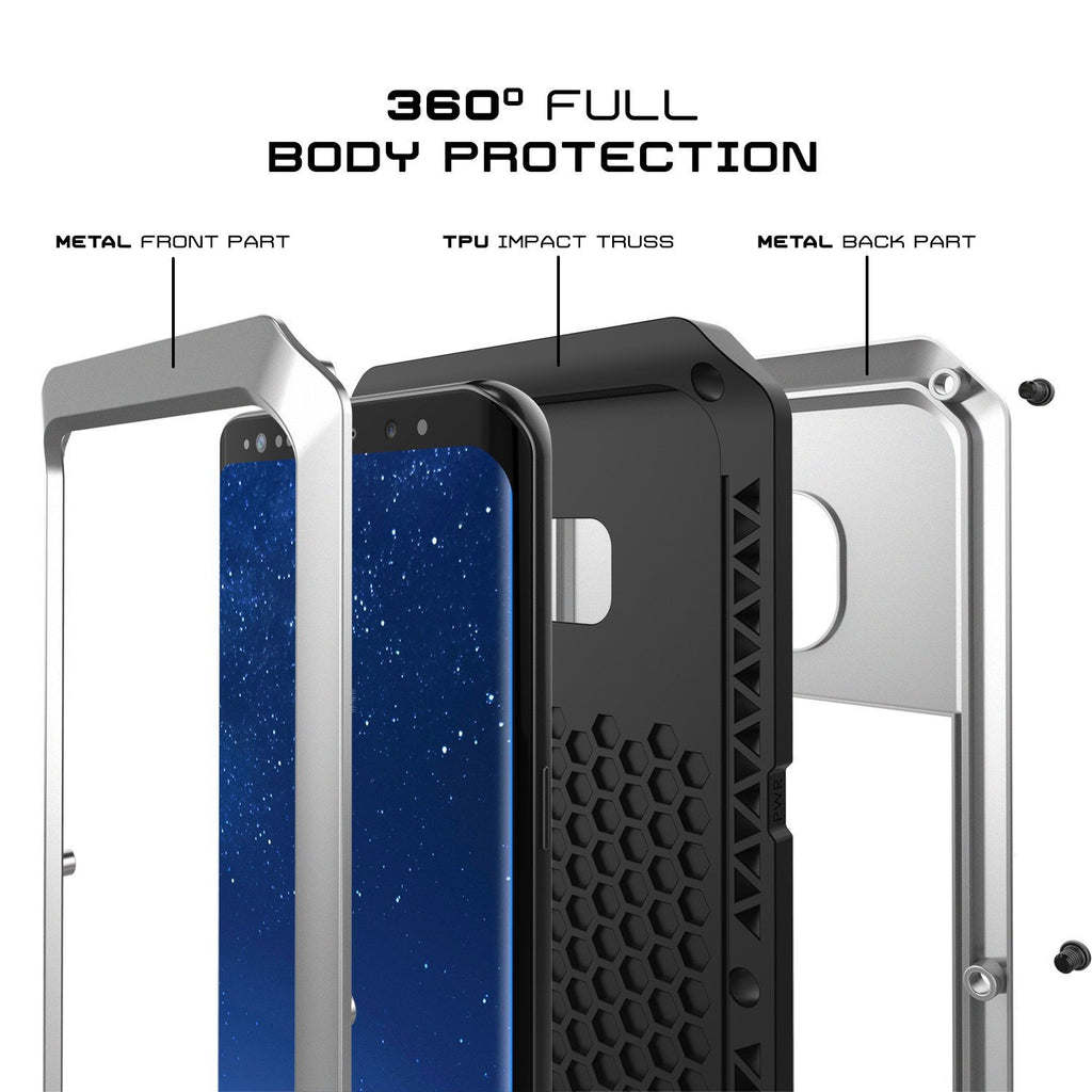 Galaxy Note 8  Case, PUNKcase Metallic Silver Shockproof  Slim Metal Armor Case (Color in image: gold)