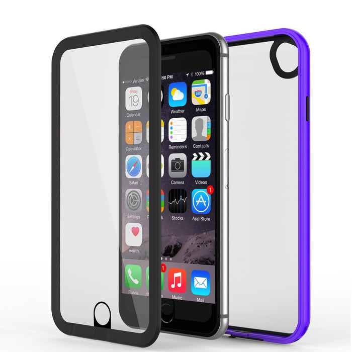Apple iPhone 8 Waterproof Case, PUNKcase CRYSTAL 2.0 Purple W/ Attached Screen Protector  | Warranty (Color in image: Purple)