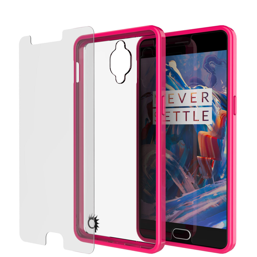OnePlus 3 Case Punkcase® LUCID 2.0 Pink Series w/ SHIELD GLASS Lifetime Warranty Exchange (Color in image: clear)