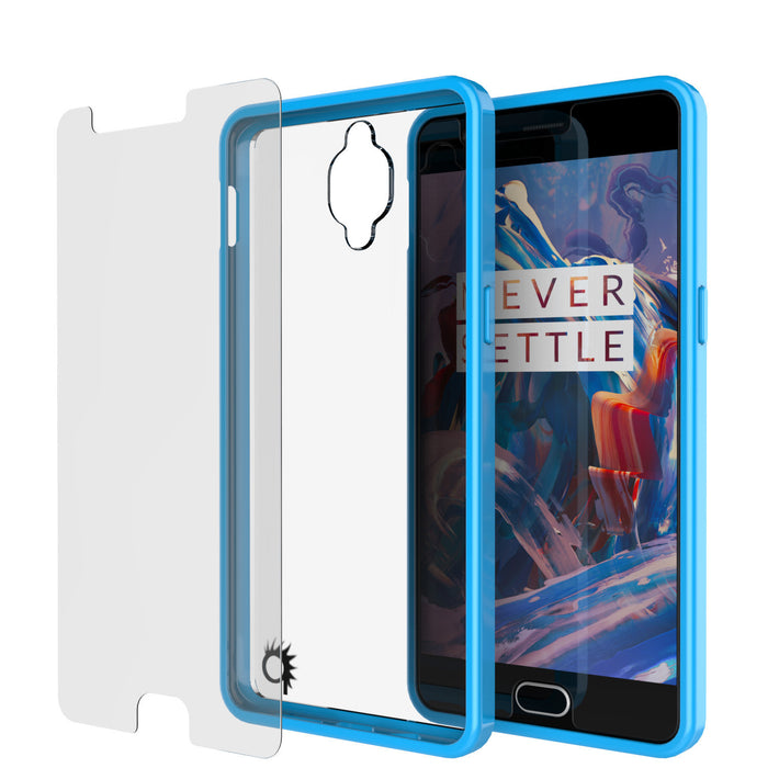 OnePlus 3 Case Punkcase® LUCID 2.0 Light Blue Series w/ SHIELD GLASS Lifetime Warranty Exchange (Color in image: clear)
