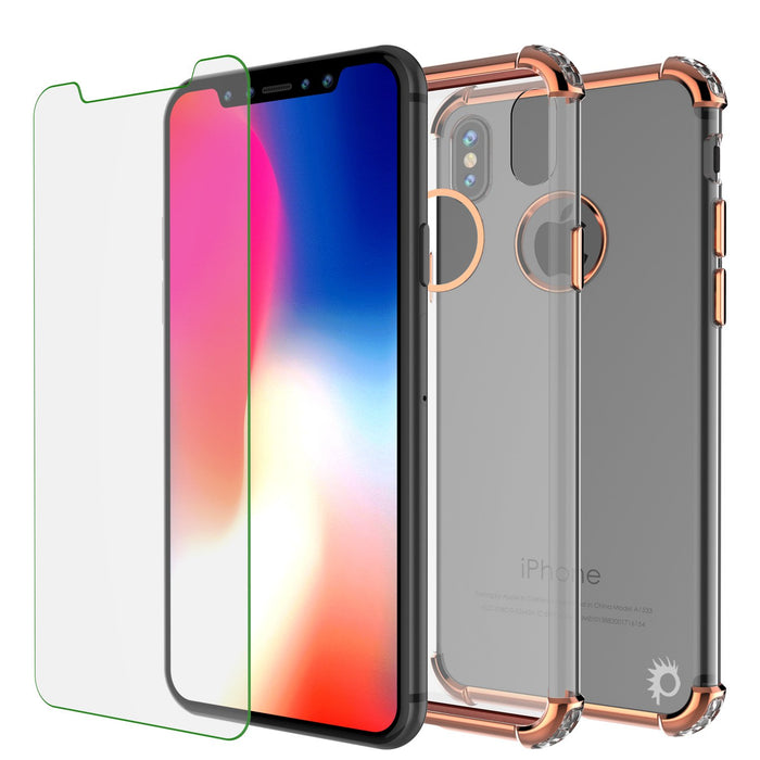 iPhone X Case, Punkcase [BLAZE SERIES] Protective Cover W/ PunkShield Screen Protector [Shockproof] [Slim Fit] for Apple iPhone 10 [Rosegold] (Color in image: Gold)