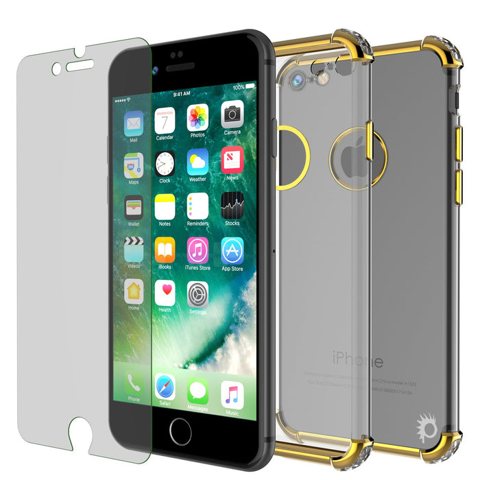 iPhone 7 Case, Punkcase [BLAZE SERIES] Protective Cover W/ PunkShield Screen Protector [Shockproof] [Slim Fit] for Apple iPhone [Gold] (Color in image: Silver)