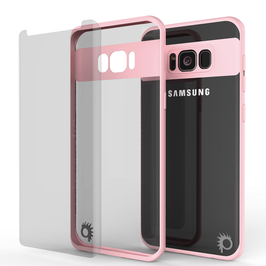 Galaxy S8 Case, Punkcase [MASK Series] [PINK] Full Body Hybrid Dual Layer TPU Cover W/ Protective PUNKSHIELD Screen Protector (Color in image: black)