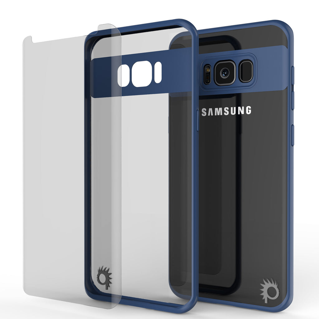 Galaxy S8 Plus Case, Punkcase [MASK Series] [NAVY] Full Body Hybrid Dual Layer TPU Cover W/ Protective PUNKSHIELD Screen Protector (Color in image: black)