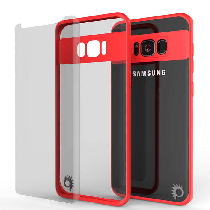 Galaxy S8 Case, Punkcase [MASK Series] [RED] Full Body Hybrid Dual Layer TPU Cover W/ Protective PUNKSHIELD Screen Protector (Color in image: black)