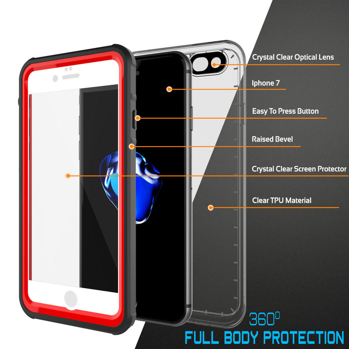 Easy To Press Button Raised Bevel Crystal Clear Screen Protector Clear TPU Material 360° FULL BODY PROTECTION (Color in image: Pink)