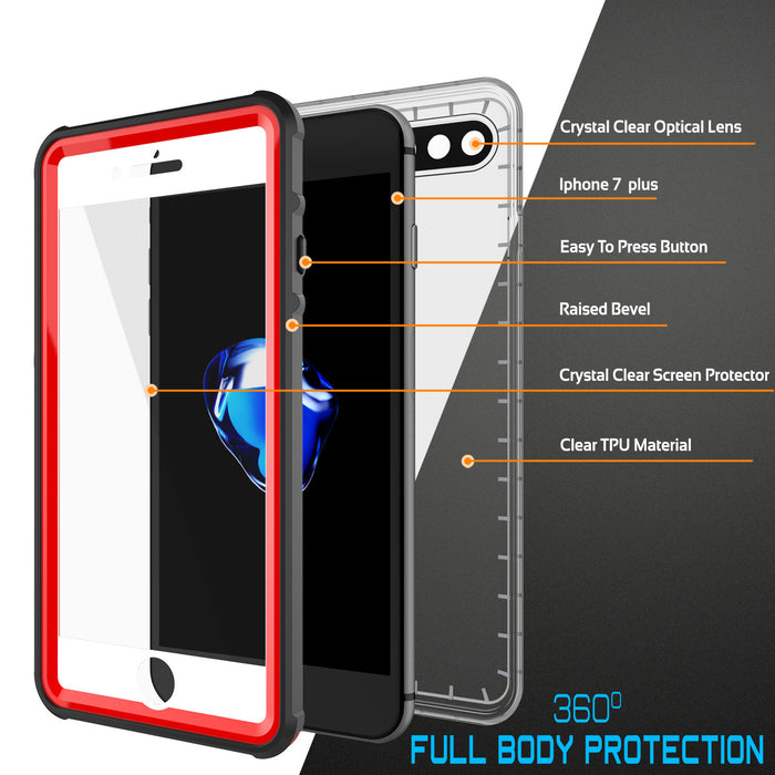 Crystal Clear Optical Lens all) y Iphone 7 plus li Easy To Press Button Raised Bevel Crystal Clear Screen Protector Clear TPU Material y 3bU FULL BODY PROTECTION (Color in image: black)