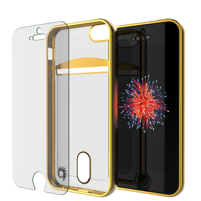 iPhone SE/5S/5 Case, PUNKCASE® LUCID Gold Series | Card Slot | SHIELD Screen Protector | Ultra fit (Color in image: Gold)
