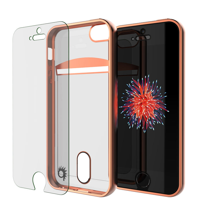 iPhone SE/5S/5 Case, PUNKCASE® LUCID Rose Gold Series | Card Slot | Screen Protector | Ultra fit (Color in image: Rose Gold)