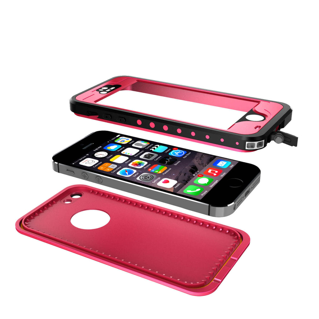 iPhone 5S/5 Waterproof Case, PunkCase StudStar Pink Case Water/Shock/Dirt Proof | Lifetime Warranty (Color in image: white)